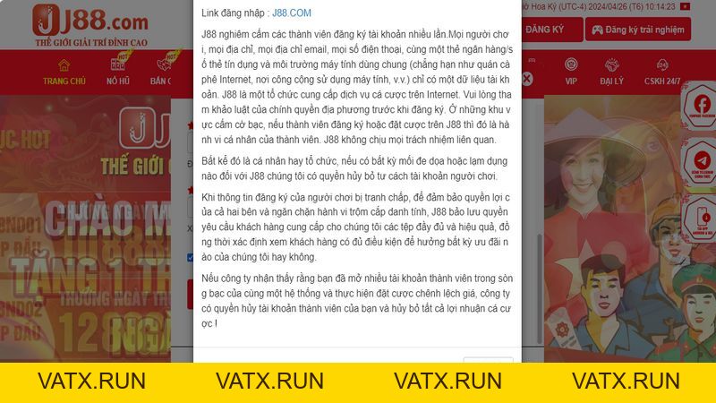 Cách Đăng Nhập J88 Cực Nhanh Cho Tân Thủ Nhận 100K - VATX